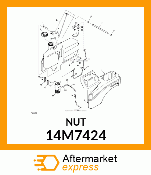 NUT, METRIC, HEX FLANGE 14M7424