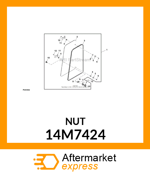 NUT, METRIC, HEX FLANGE 14M7424