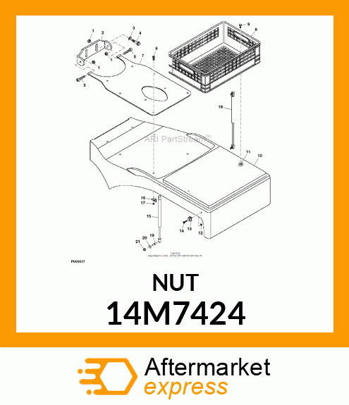 NUT, METRIC, HEX FLANGE 14M7424