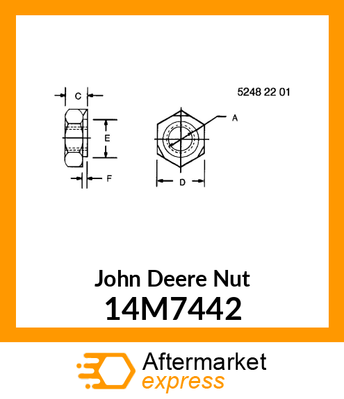 NUT, PROJECTION WELD, METRIC HEX 14M7442