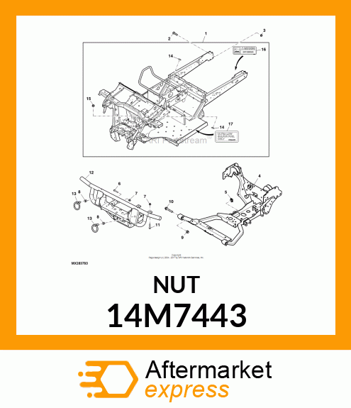 NUT, METRIC, HEX FLANGE 14M7443