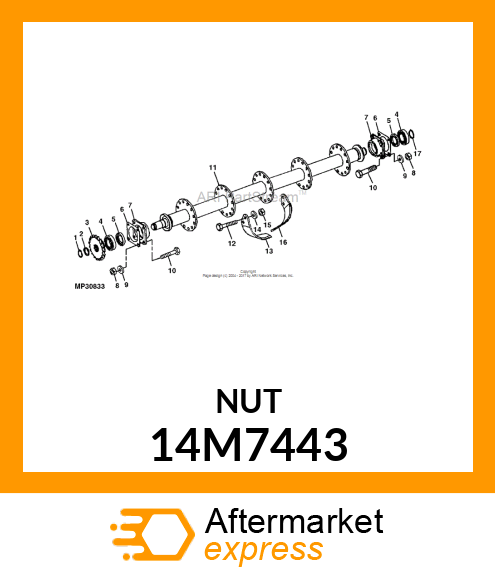 NUT, METRIC, HEX FLANGE 14M7443