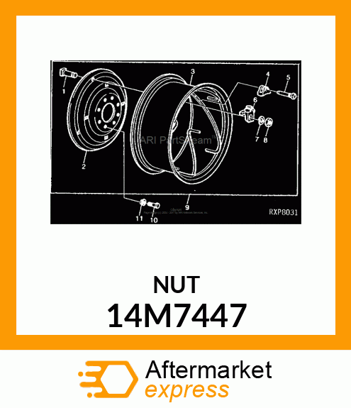 NUT, METRIC, HEX 14M7447