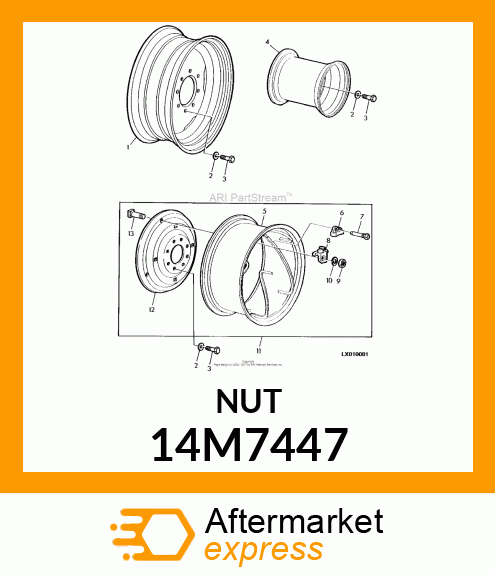 NUT, METRIC, HEX 14M7447