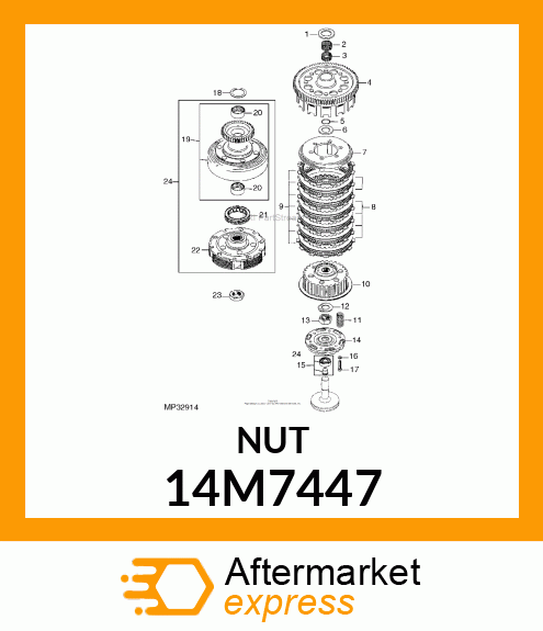 NUT, METRIC, HEX 14M7447