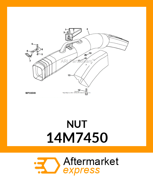 NUT, LOCKING TYPE, HEX FL SERRATED 14M7450