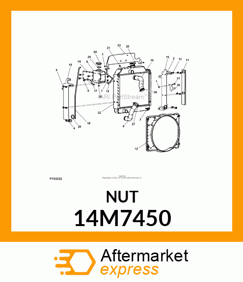 NUT, LOCKING TYPE, HEX FL SERRATED 14M7450