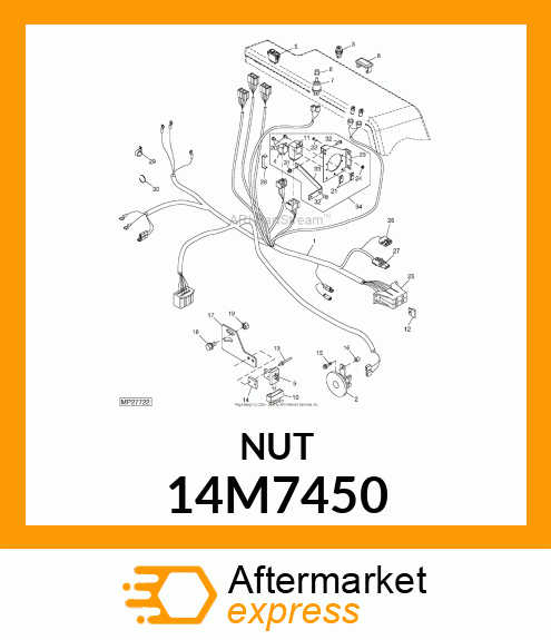 NUT, LOCKING TYPE, HEX FL SERRATED 14M7450