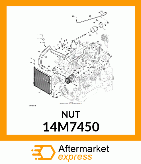 NUT, LOCKING TYPE, HEX FL SERRATED 14M7450