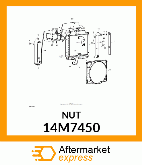 NUT, LOCKING TYPE, HEX FL SERRATED 14M7450