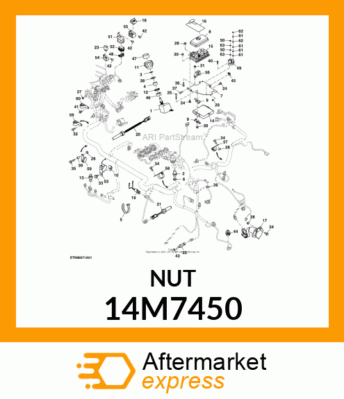 NUT, LOCKING TYPE, HEX FL SERRATED 14M7450