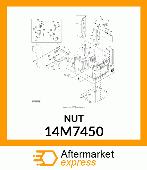 NUT, LOCKING TYPE, HEX FL SERRATED 14M7450