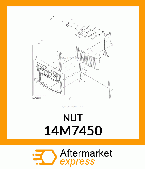 NUT, LOCKING TYPE, HEX FL SERRATED 14M7450