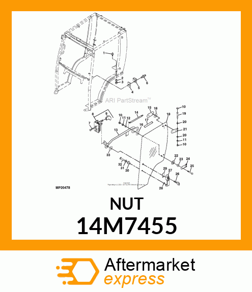 NUT, METRIC, HEX PREVAILING TORQUE 14M7455