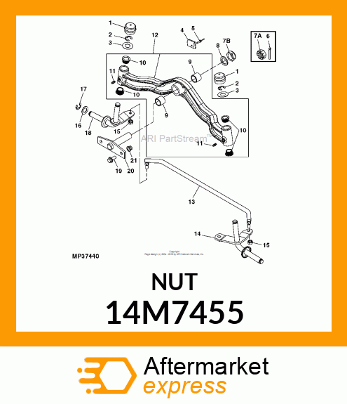 NUT, METRIC, HEX PREVAILING TORQUE 14M7455