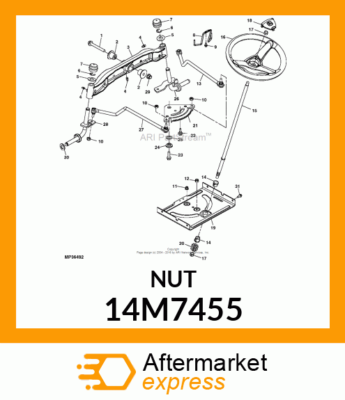 NUT, METRIC, HEX PREVAILING TORQUE 14M7455