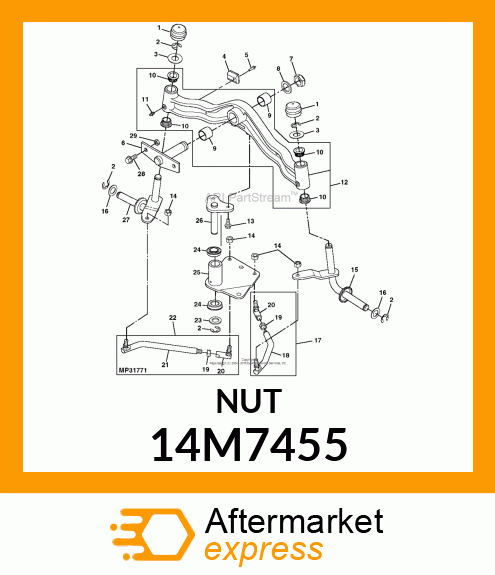 NUT, METRIC, HEX PREVAILING TORQUE 14M7455