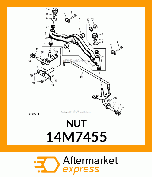 NUT, METRIC, HEX PREVAILING TORQUE 14M7455