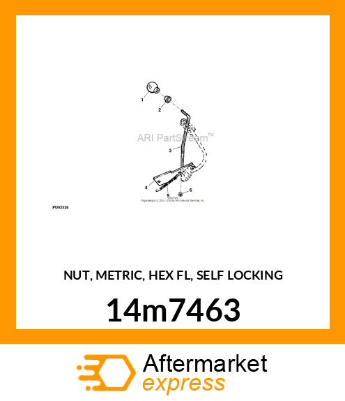 NUT, METRIC, HEX FL, SELF LOCKING 14m7463