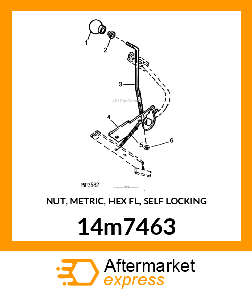 NUT, METRIC, HEX FL, SELF LOCKING 14m7463