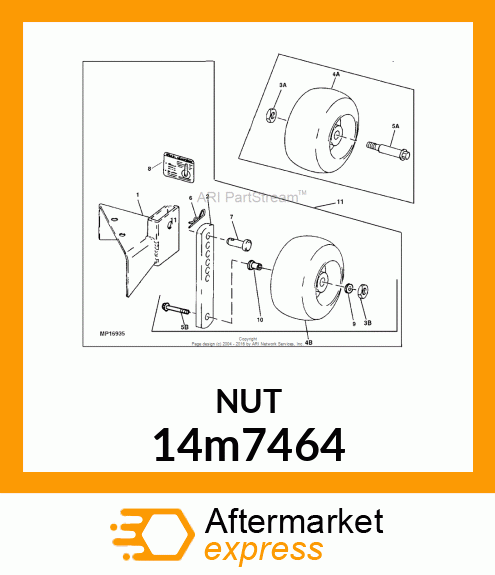 NUT, METRIC, HEX FL, SELF LOCKING 14m7464