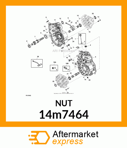 NUT, METRIC, HEX FL, SELF LOCKING 14m7464