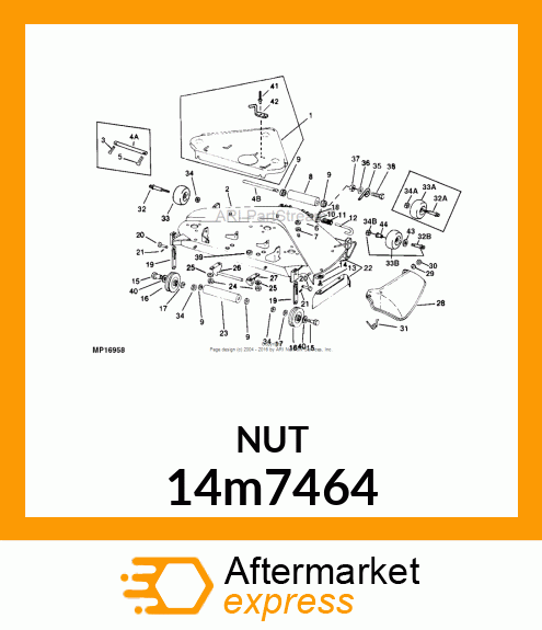 NUT, METRIC, HEX FL, SELF LOCKING 14m7464