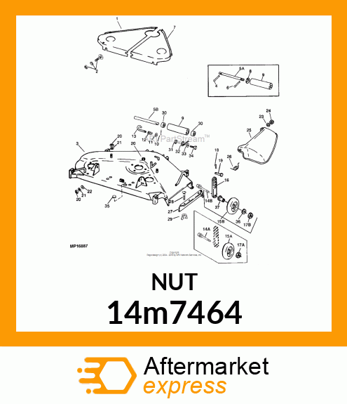 NUT, METRIC, HEX FL, SELF LOCKING 14m7464