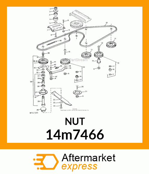 NUT, METRIC, HEX FL, SELF LOCKING 14m7466