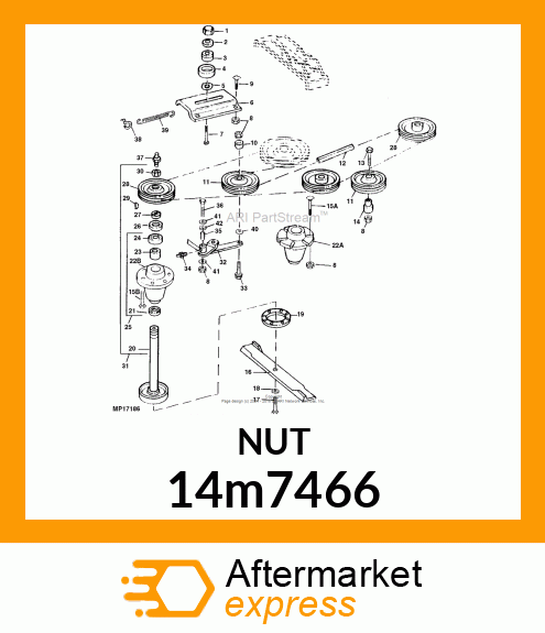 NUT, METRIC, HEX FL, SELF LOCKING 14m7466