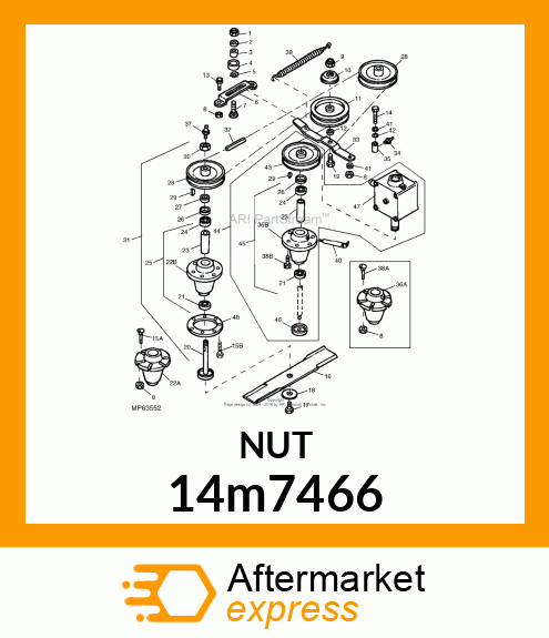 NUT, METRIC, HEX FL, SELF LOCKING 14m7466