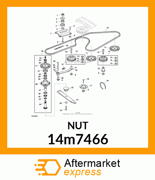 NUT, METRIC, HEX FL, SELF LOCKING 14m7466