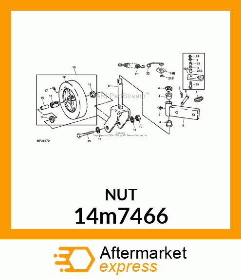 NUT, METRIC, HEX FL, SELF LOCKING 14m7466