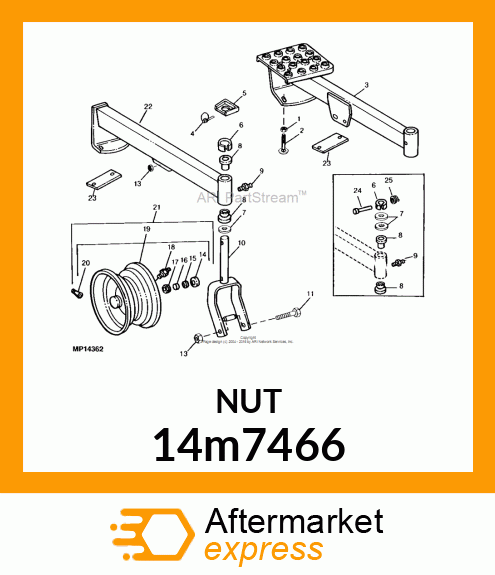 NUT, METRIC, HEX FL, SELF LOCKING 14m7466