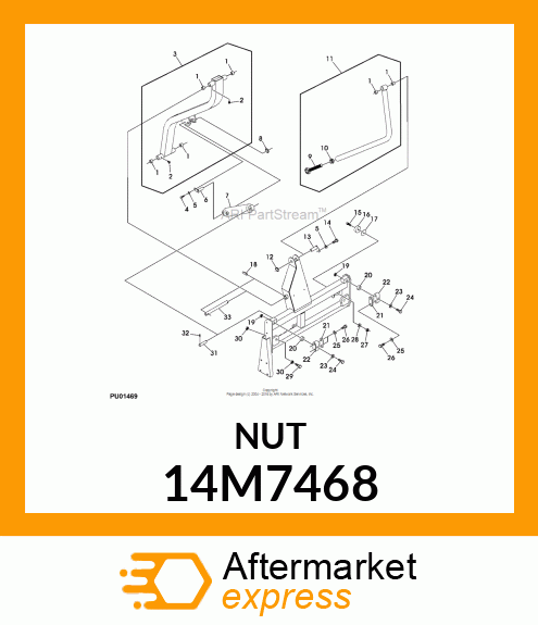 NUT, METRIC, HEX 14M7468