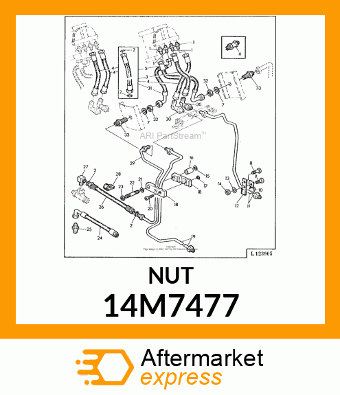 NUT, METRIC, THIN HEX 14M7477