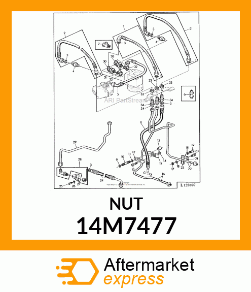 NUT, METRIC, THIN HEX 14M7477