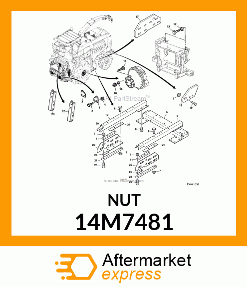 NUT, METRIC, HEX FLANGE 14M7481