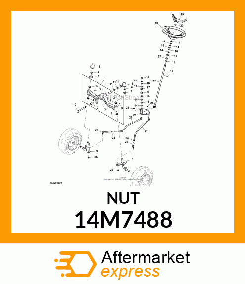 NUT, METRIC, THIN HEX 14M7488