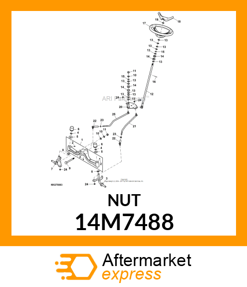 NUT, METRIC, THIN HEX 14M7488