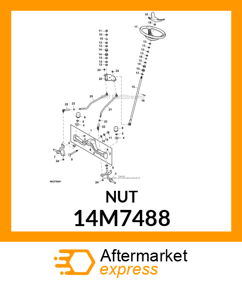 NUT, METRIC, THIN HEX 14M7488