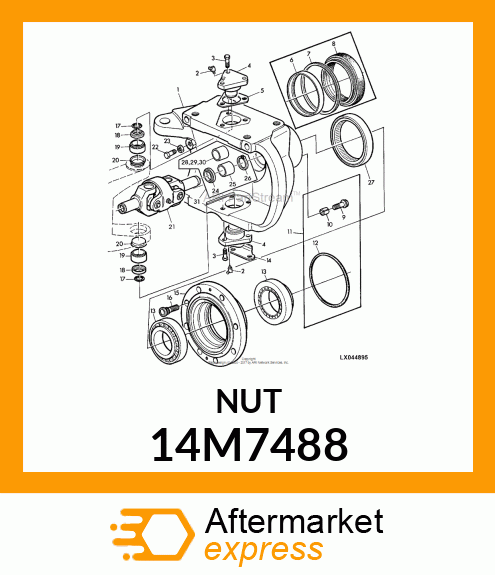 NUT, METRIC, THIN HEX 14M7488