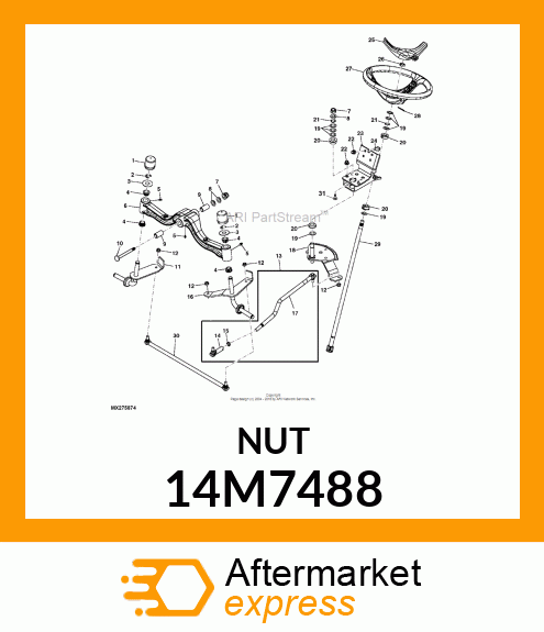 NUT, METRIC, THIN HEX 14M7488