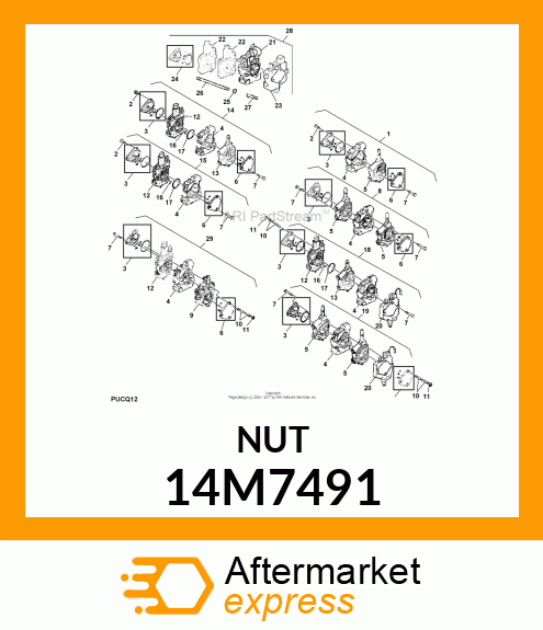 NUT, METRIC, HEX 14M7491