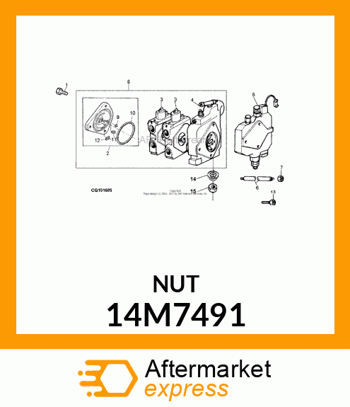 NUT, METRIC, HEX 14M7491