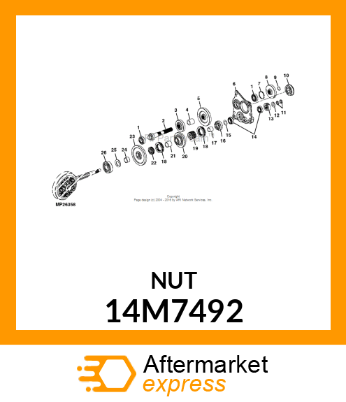 NUT, METRIC, THIN HEX 14M7492