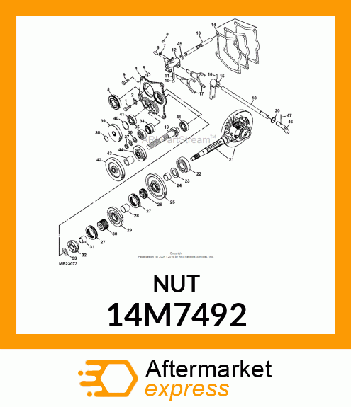 NUT, METRIC, THIN HEX 14M7492