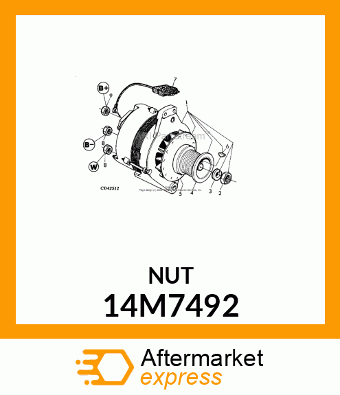 NUT, METRIC, THIN HEX 14M7492