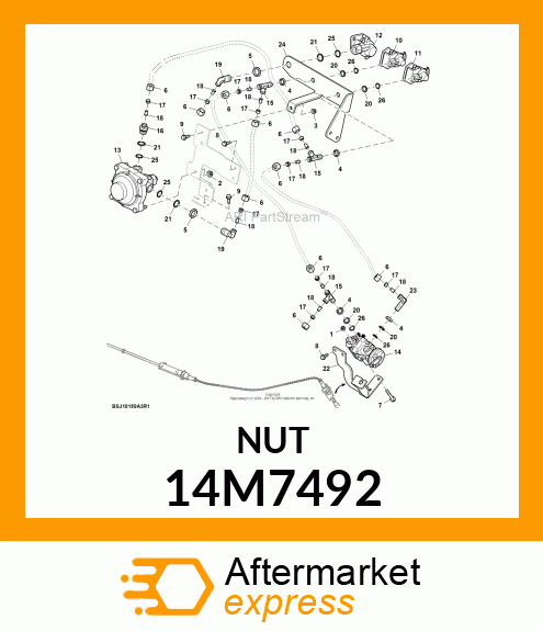 NUT, METRIC, THIN HEX 14M7492