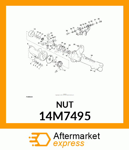 NUT, METRIC HEX SLOTTED 14M7495